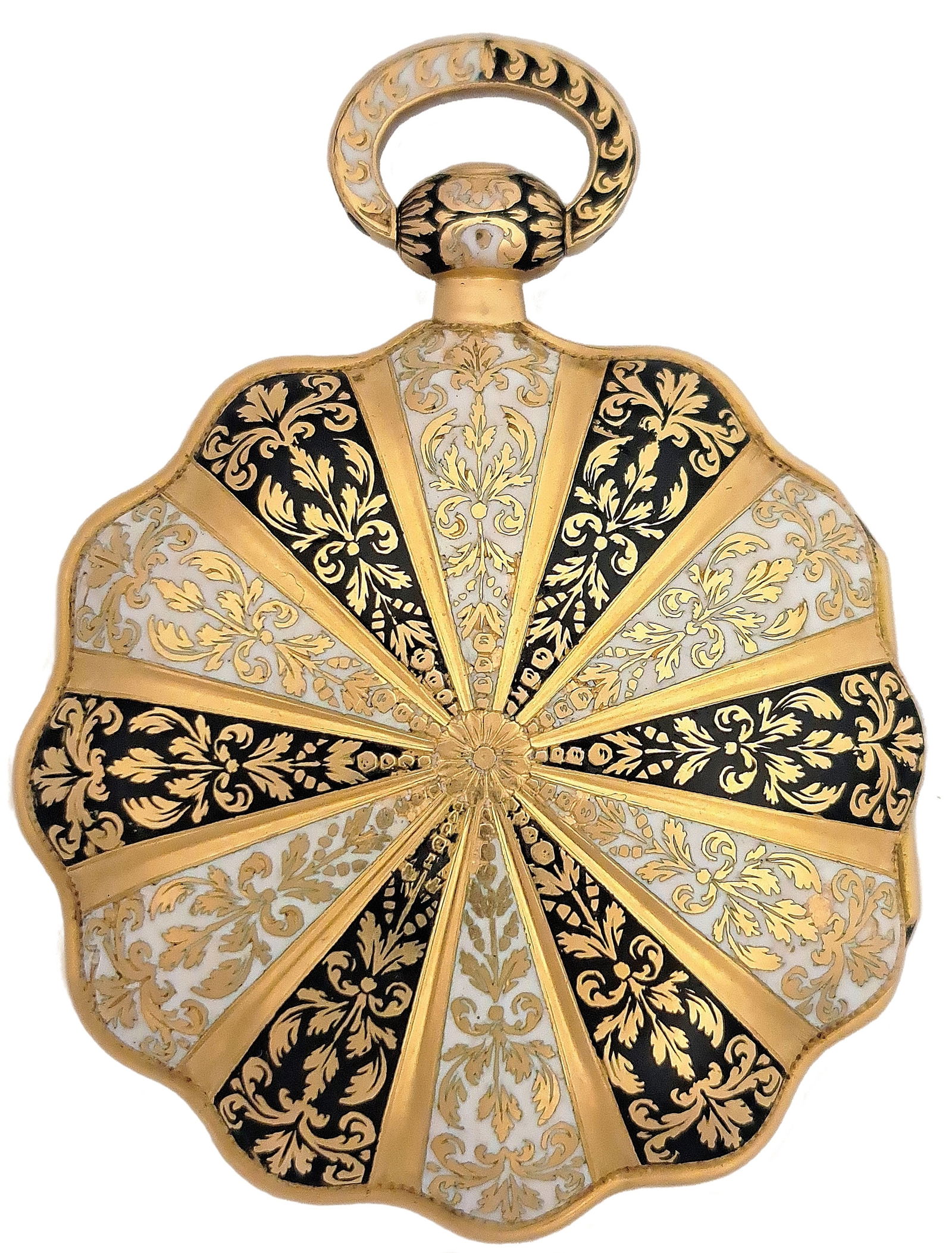 Outstanding Moulinie A Geneve Fine Enamel Cylinder 18K+ Gold Key Wind Pocket Watch (1 of 12)