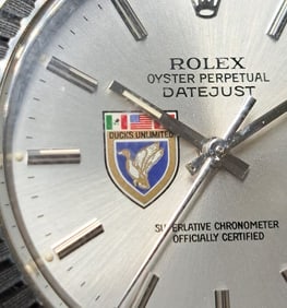 Rolex Datejust 16030 Ducks Unlimited Silver Dial 36mm Mens SS Jubilee Automatic Wrist Watch