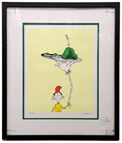 Dr. Seuss Theodore Geisel Green Eggs and Ham Limited Edition Serigraph Blind Stamp w/ COA