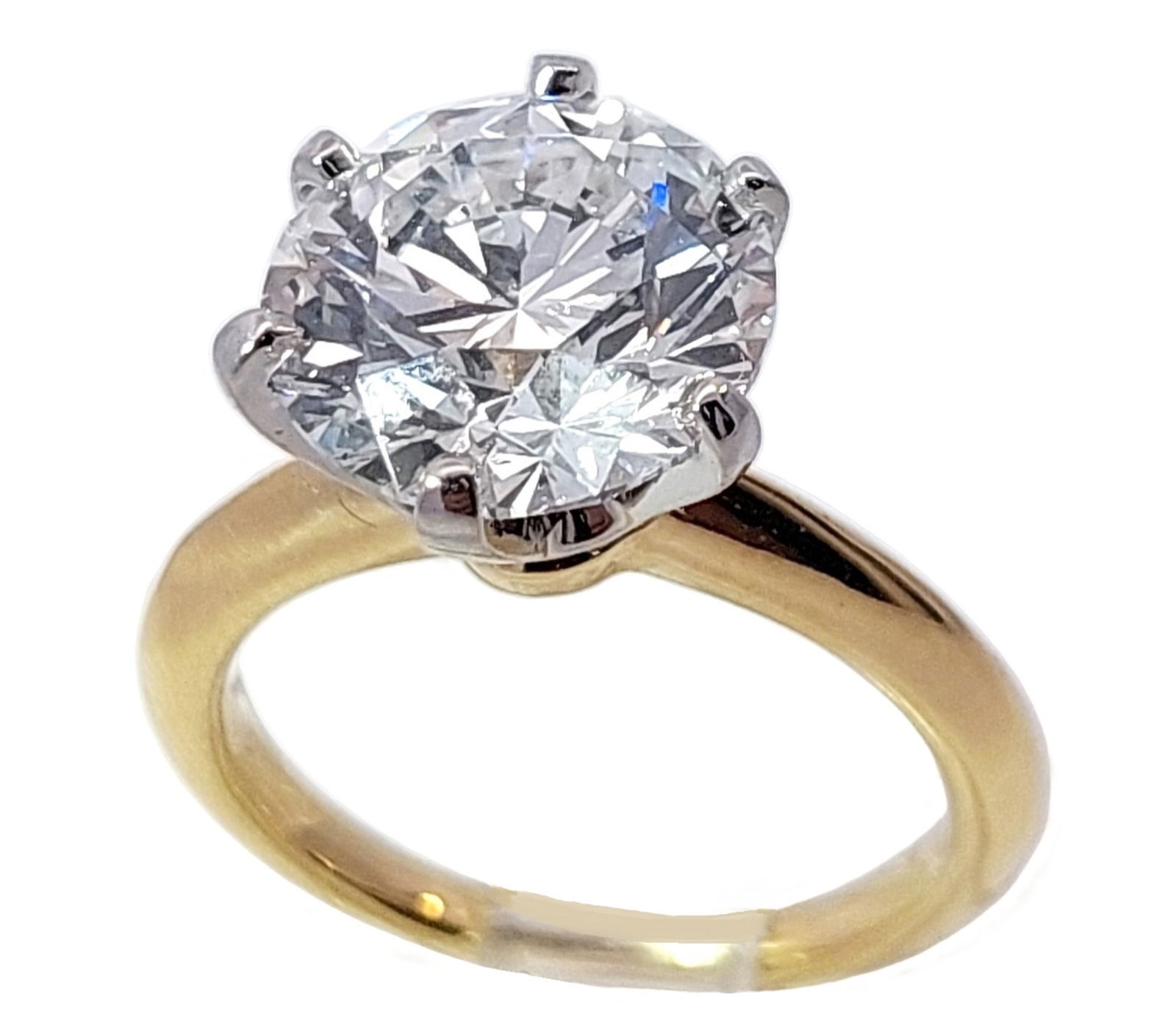 GIA 4.13ct Tiffany Co Round Brilliant Diamond 18k Gold Platinum Engagement Ring w/Box & Papers (1 of 14)