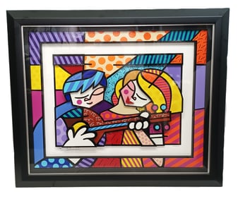 Romero Britto Sounds of Love Mixed Media Pop Art
