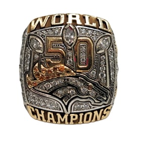2015 Denver Broncos Fine Diamond Encrusted Super Bowl 50 Ring From Owner of Team