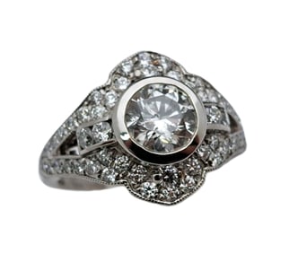 Vintage Orianne 1.8ctw Fine Diamond Elegant Ladies Platinum Engagement Ring