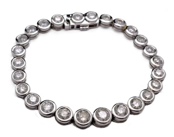 Oscar Friedman 10ct Fine Diamond Ladies Platinum Vintage Tennis Bracelet