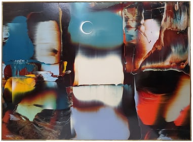 Large Leonardo Nierman Mirage Acrylic on Board 48 x 35.5 In Mexican Modernist Expressionist Painting