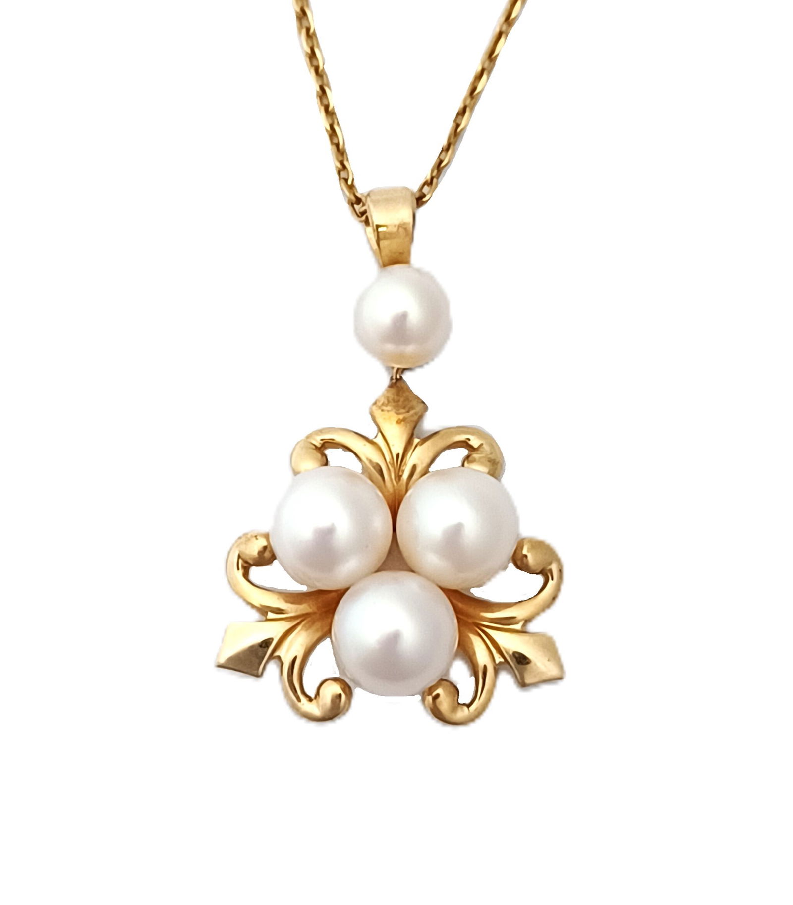 18k Gold Mikimoto Akoya Cultured Pearl Pendant Necklace: Described & Photographed By: Rafe HFA NYDD 68243 Title: 18k Gold Mikimoto Akoya Cultured Pearl Pendant Necklace Description:18k Gold Mikimoto Akoya Cultured Pearl Pendant Necklace Here