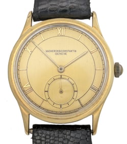 Vintage 18K Gold Vacheron Constantin Calatrava Style Original Dial Large Mens Mechanical Wrist Watch