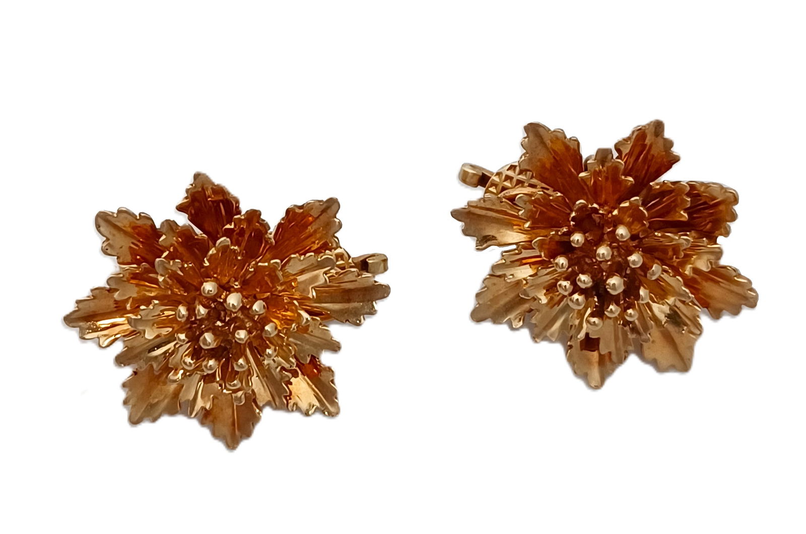 Tiffany & Co. 14k Gold Foliate Floral Clip On Earrings (1 of 4)