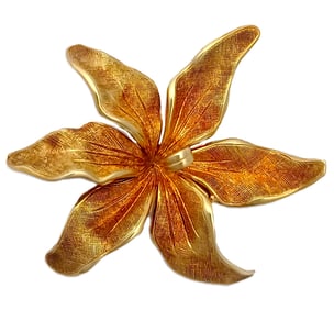 1980s Large Tiffany & Co. Finely Made Floral Brooch