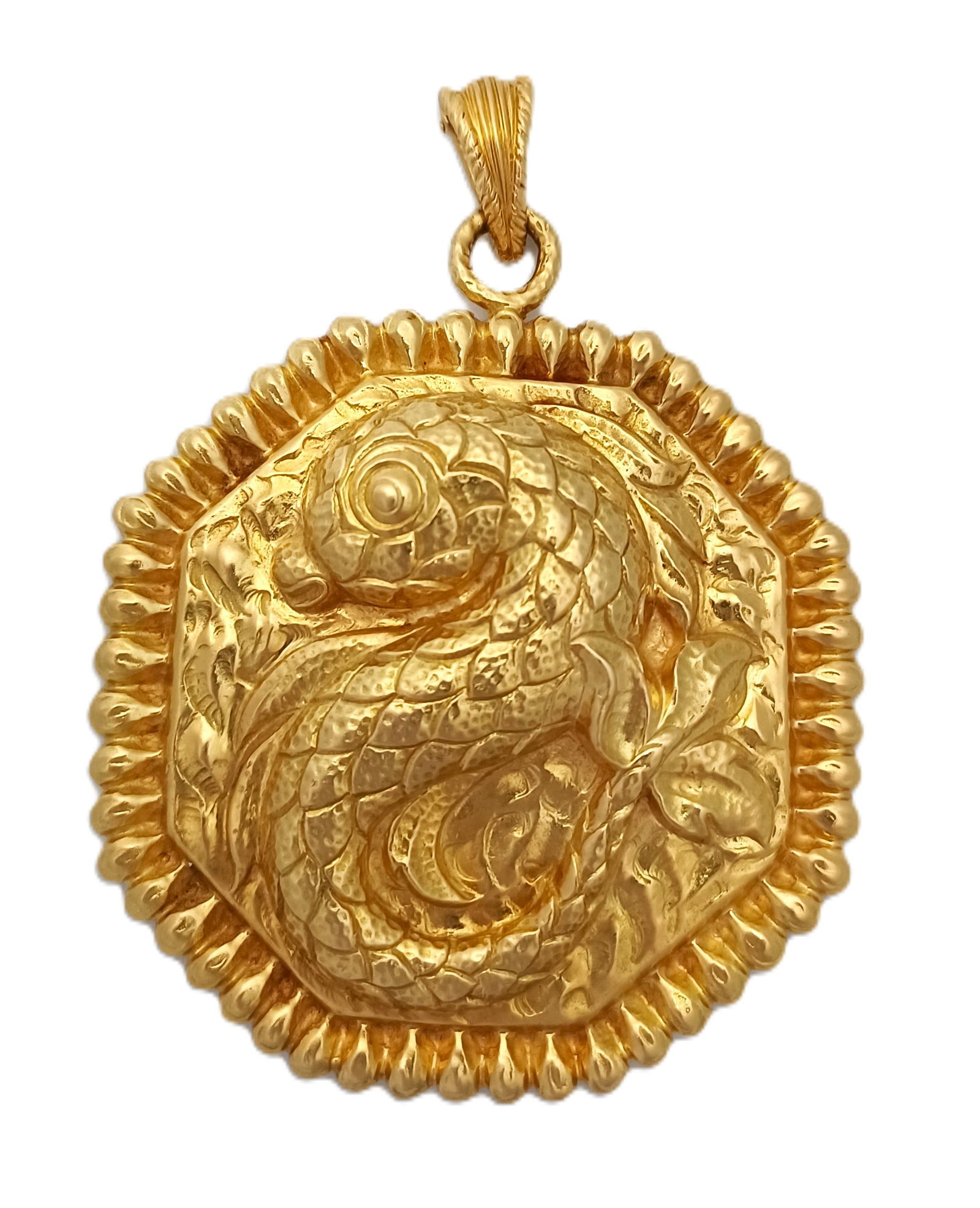 Massive Van Cleef & Arpels Hand Hammered Fish Pendant Signed Numbered 65.7 Grams (1 of 5)