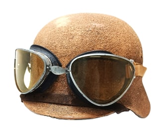 Afrika Korp Helmet Desert Camo w/ Italian Made Goggles