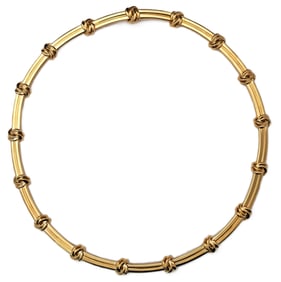 Heavy 18k Gold Tiffany Co Vintage Love Knot Ladies Necklace