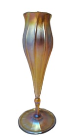 Large Louis Comfort Tiffany Favrile Glass Floriform Tulip Vase 10.5in Numbered 1525