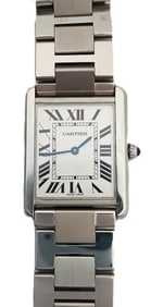 Cartier Tank Solo 3169 Stainless Steel Unisex Wrist Watch on Steel Bracelet