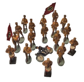 German WWII Elastolin Toy Solider Military Figurine 18pc Set
