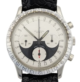 Universal Geneve Aero-Compax Chronograph Mens Two Tone Dial Vintage Mechanical Wrist Watch