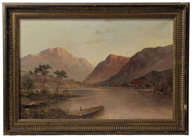 Graham Williams Sunset Scottish Identified Loch Landscape Oil On Canvas Painting 24 x 16 Inch