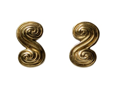 Tiffany & Co Heavy 18K Gold Swirl Earring Studs Ladies