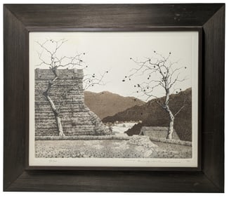 Tanaka Ryohei 1982 Signed Etching Ed120 Quiet Day In Ohara Orig Kanda Tokyo Framing Japanese