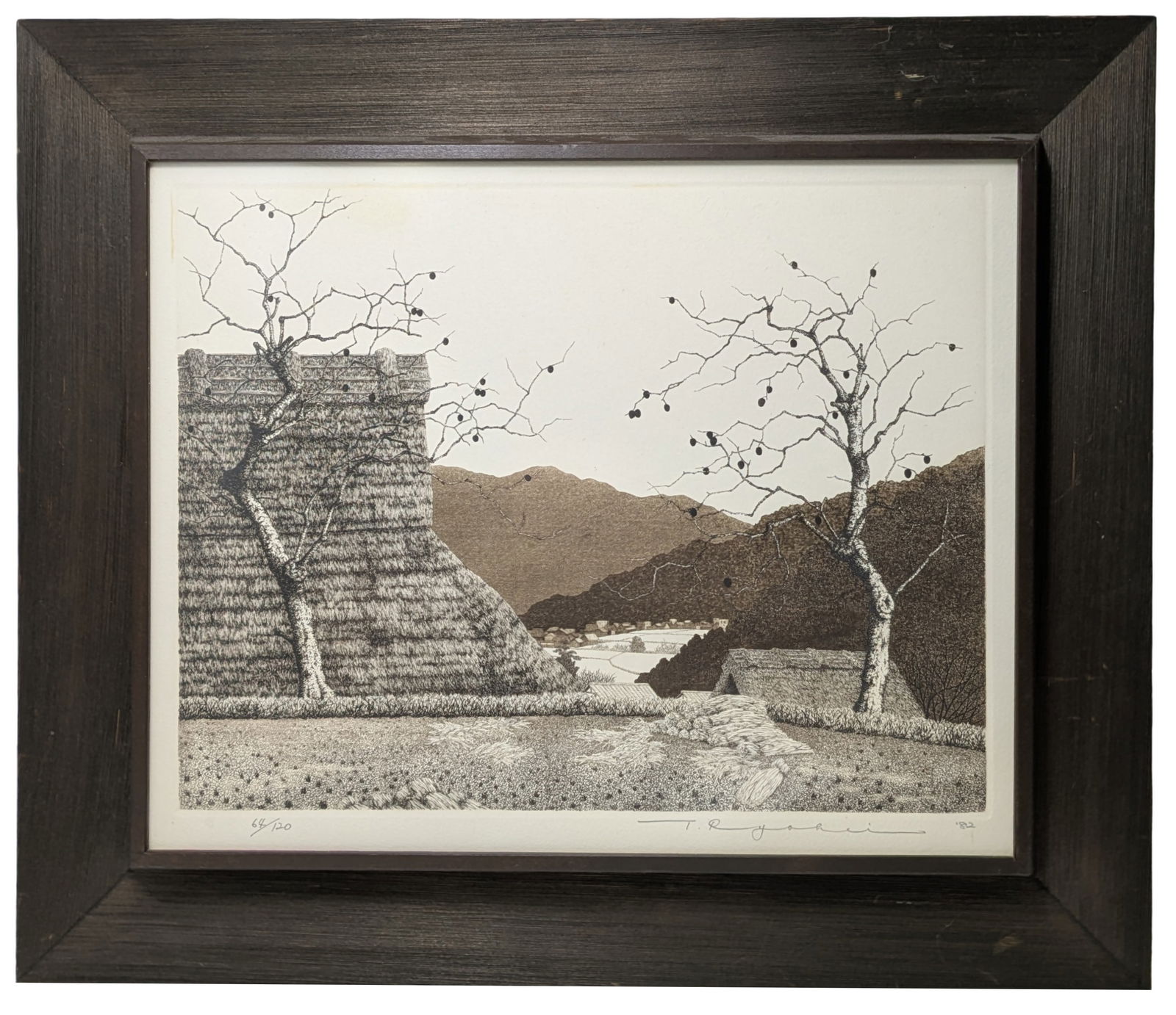 Tanaka Ryohei 1982 Signed Etching Ed120 Quiet Day In Ohara Orig Kanda Tokyo Framing Japanese (1 of 7)