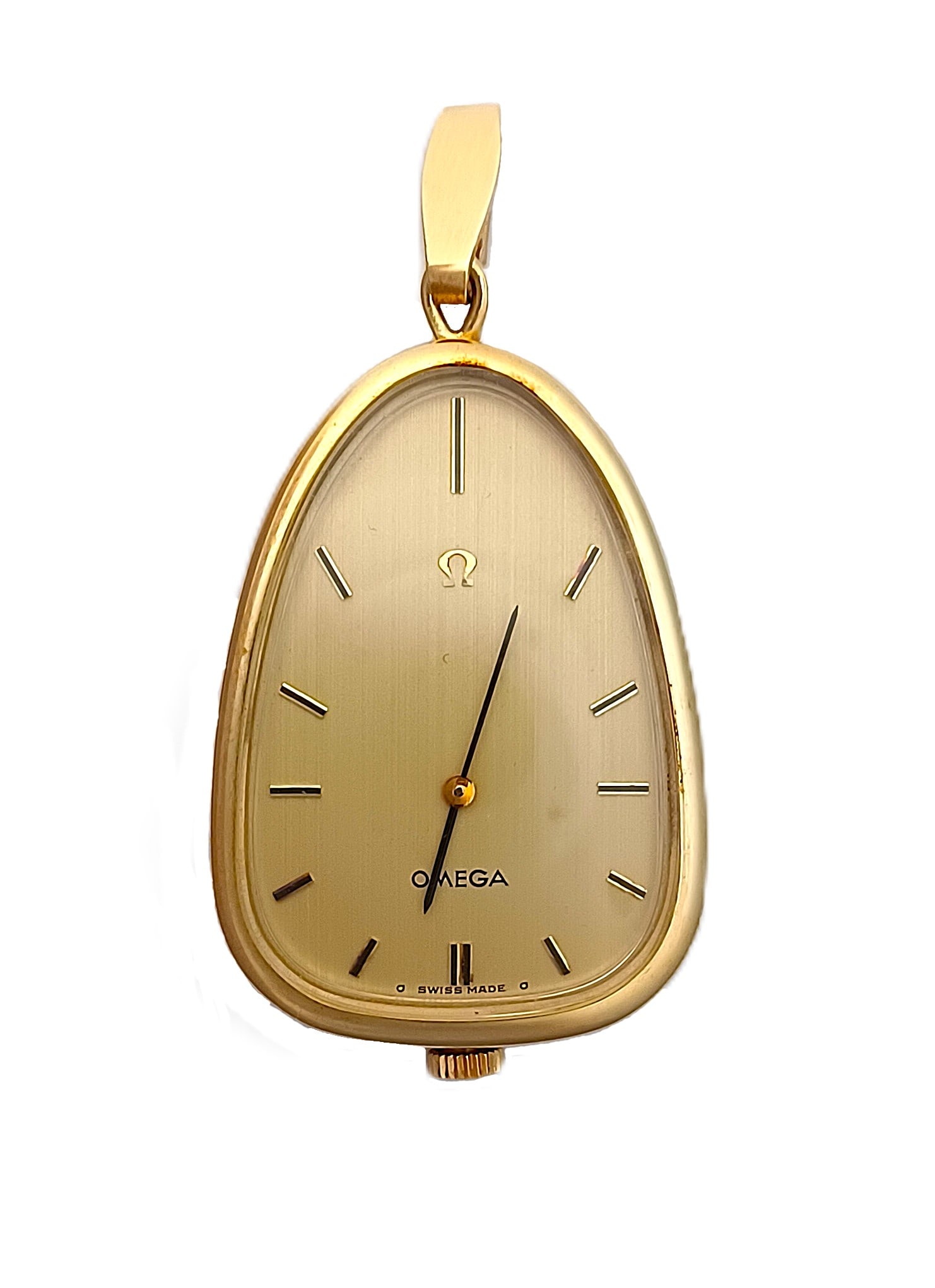 Very Rare Large Ladies Heavy 14k Gold Mid Century Omega Pendant Watch Runs Keeping Good Time