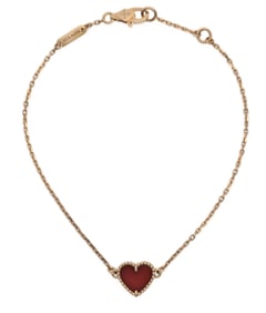 VCA Sweet Hearts 18K Gold Carnelian Bracelet w/ Box Papers Van Cleef & Arpels VCARN59L00