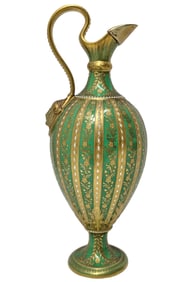 Royal Crown Derby Tiffany Co Retailed Gilt Art Pottery China Ewer 7.125 Inch Pitcher Figural Renaiss