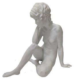 Boxed Kaiser Porcelain Young Female Nude Stamped Signed Gawantka 489 Bisque Biscuit Matte Statue