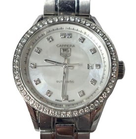 Scarce Ladies Tag Heuer Carrera Factory Diamond Datejust Automatic Wrist Watch