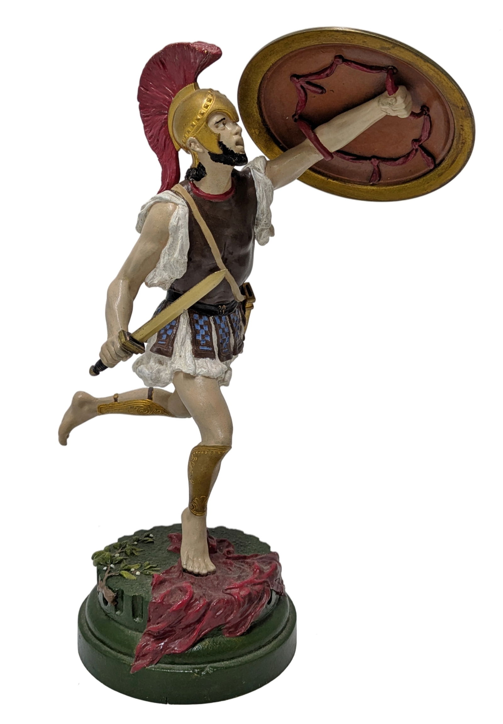 Signed Franz Bergman German Austrian Vienna Cold Painted Bronze Gladiator Warrior Statue 10.375 Inch: Described By:Dillon CNX VX 0334 1100 Title:Signed Franz Bergman German Austrian Vienna Cold Painted Bronze Gladiator Warrior Statue 10.375 Inch Sculpture Military Soldier Figure Description: Signed