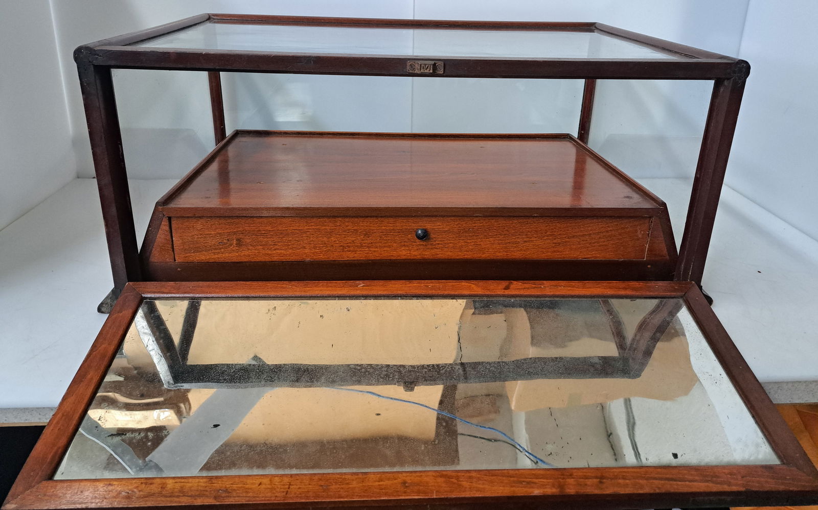 Paul E Wirt Fountain Pen Glass Convertible Display Case W/ Insert Orig Key - 7