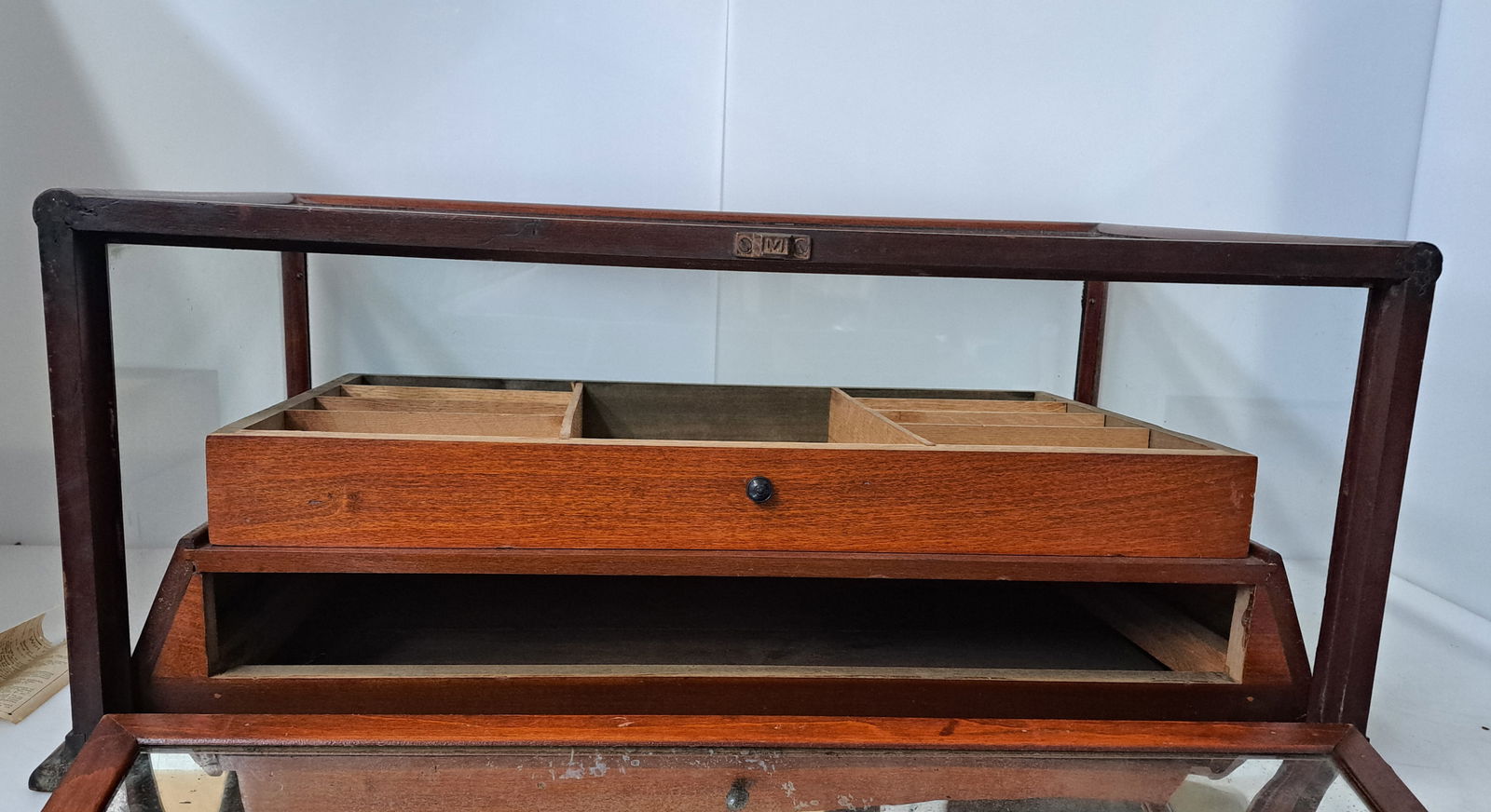 Paul E Wirt Fountain Pen Glass Convertible Display Case W/ Insert Orig Key - 8