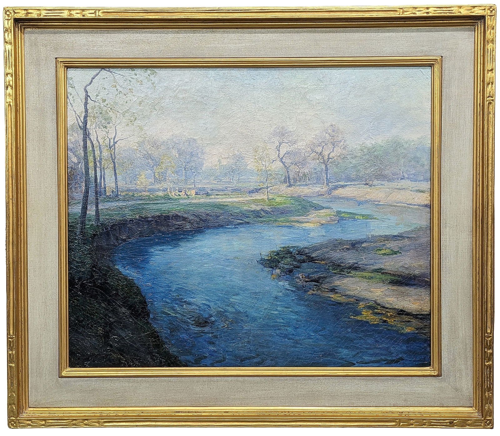 Important Painting San Antonio River Julian Onderdonk Texas Landscape Oil on Canvas Pearl Brewing: Described By:Dillon CNX 0380 1184 Title:Important Painting Julian Onderdonk Texas San Antonio River Landscape Impressionist Oil on Canvas Pearl Brewing Background Description: Important Painting 30x25