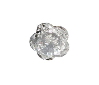GIA Flower Cut Fancy Shaped Natural Earth Mined White Diamond