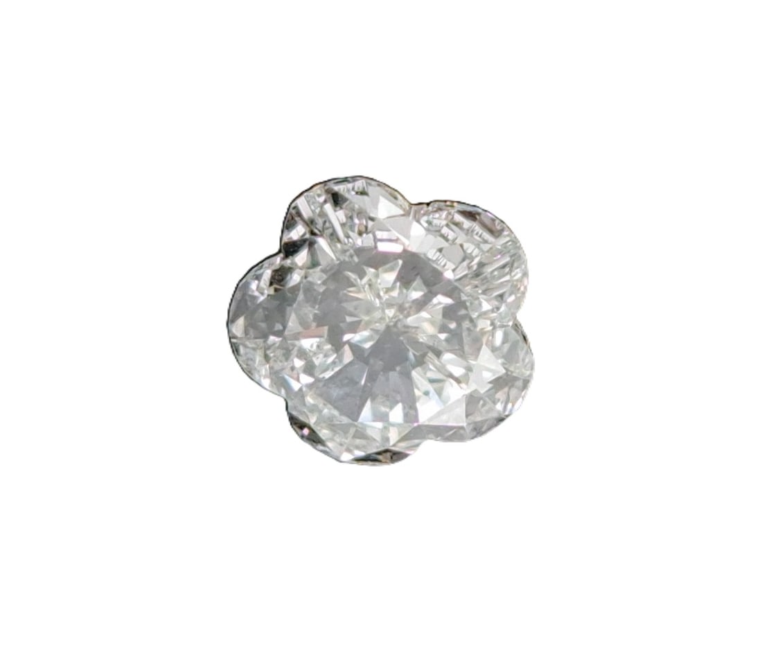 GIA Flower Cut Fancy Shaped Natural Earth Mined White Diamond (1 of 2)