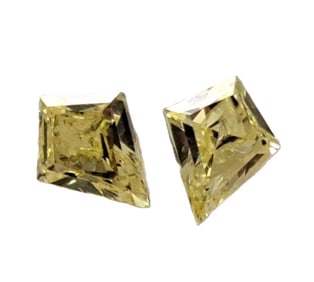 GIA Fancy Intense Yellow Matched Pair Diamonds Kite Cut Natural Earth Mined