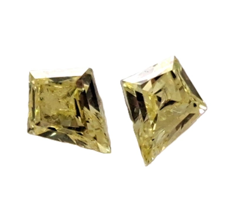 GIA Fancy Intense Yellow Matched Pair Diamonds Kite Cut Natural Earth Mined (1 of 3)