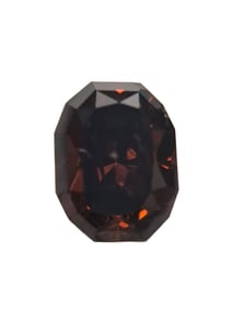 GIA Fancy Orangy Brown Diamond Modified Oval Brilliant Natural Earth-Mined Graded 0.33 CT