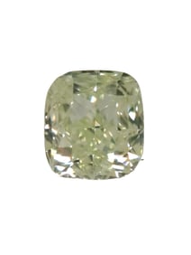 GIA Fancy Yellow-Green Diamond 0.09 Ct Cushion Modified Brilliant Natural Earth-Mined