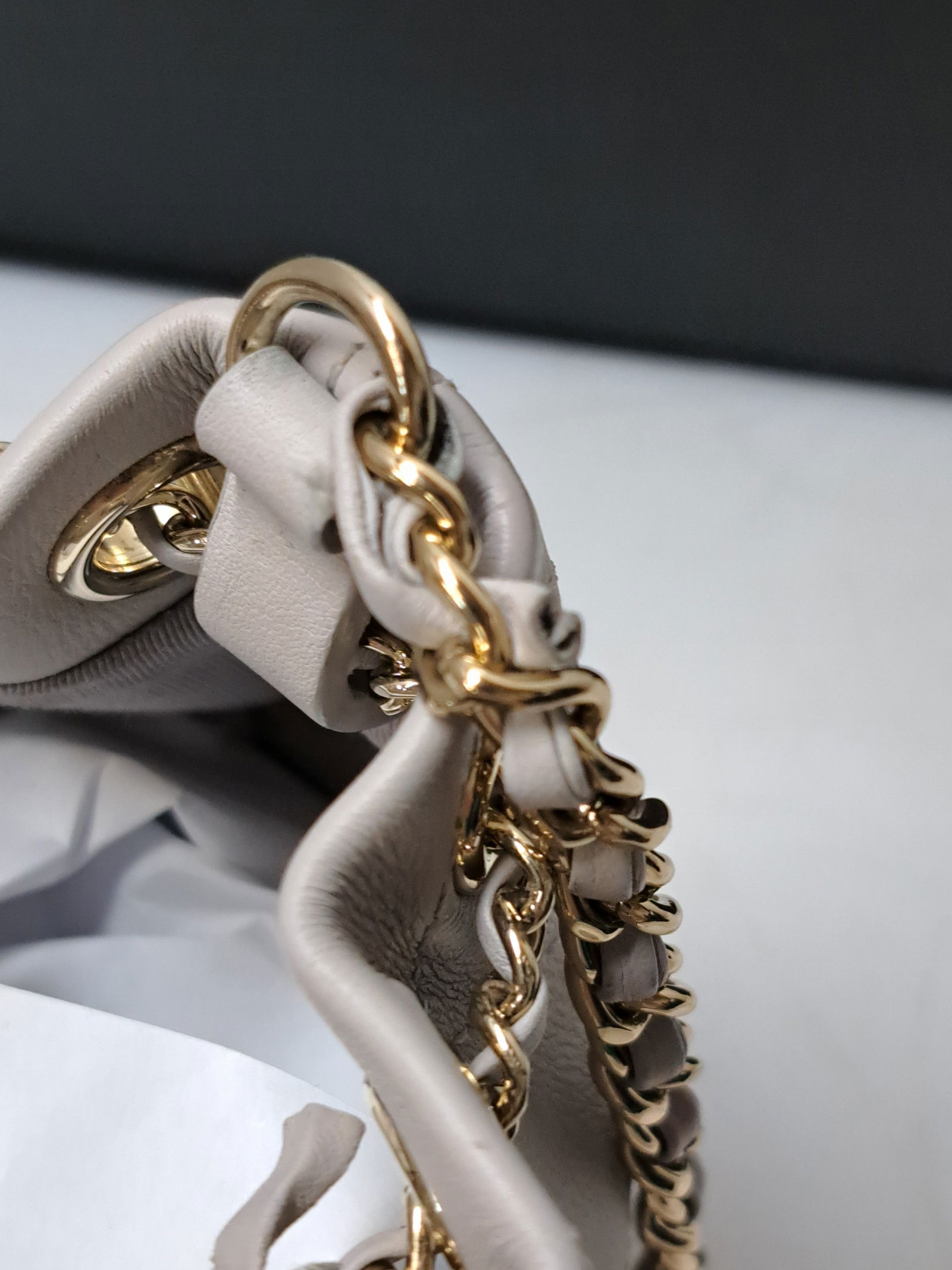 Chanel Gray Quilted Calfskin Mini Drawstring Bucket Bag Gold Hardware Signed Numbered 2019 - 7