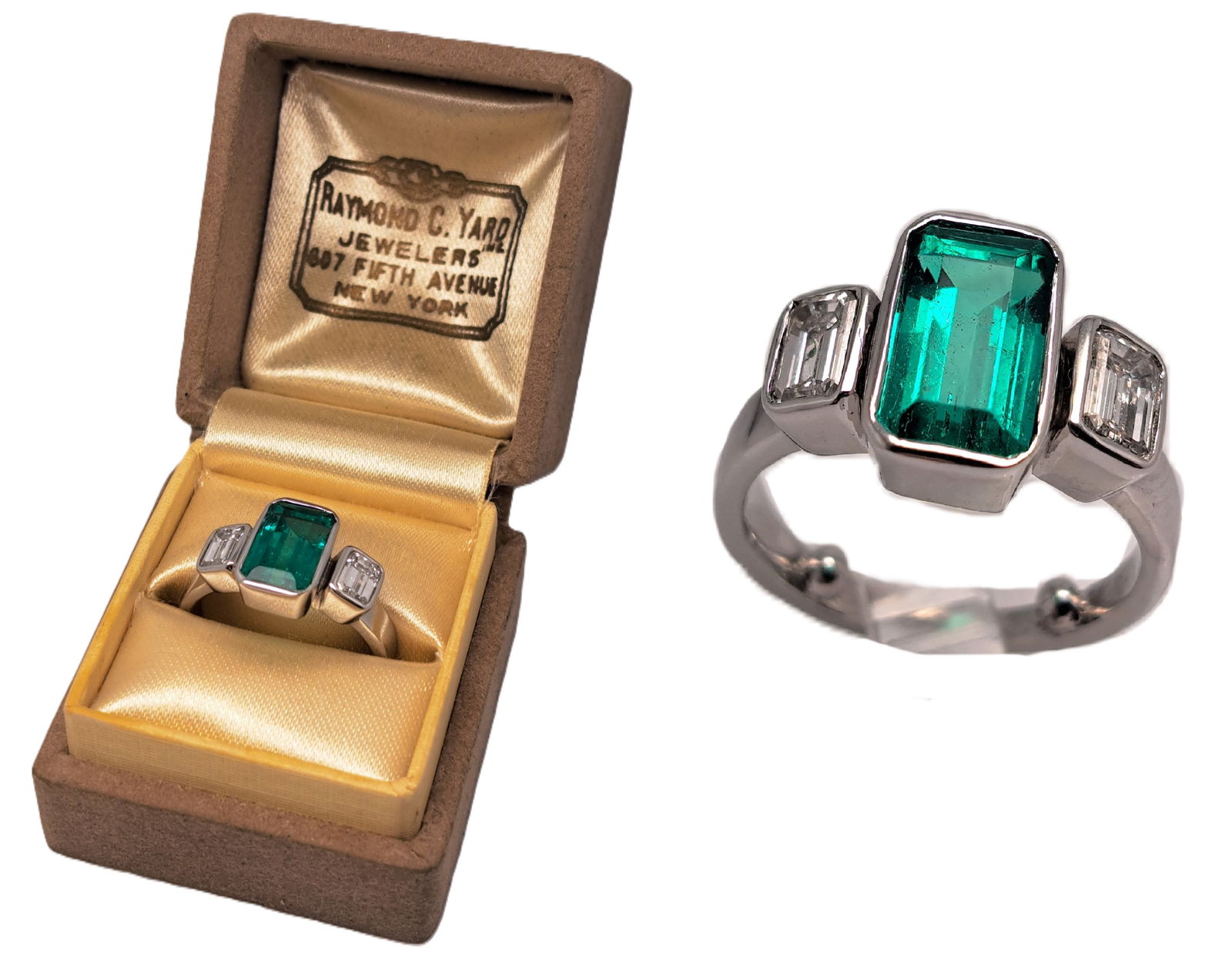 Breathtaking GIA No Treatment Natural Colombian Emerald Fine Diamond 18k White Gold Ring: Described & Photographed By: Rachel HFA DT69403 NFGEDD Title: Breathtaking GIA No Treatment Natural 3CT Colombian Emerald Fine Diamond 18k White Gold Ring Description:This alluring emerald is delight