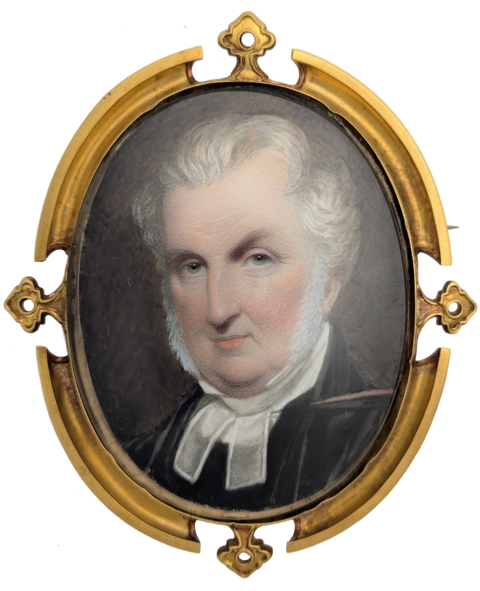 Solid 18K Gold Framed Miniature Painting 8.7dwt Anglican Clergy English William Ross Andrew Plimer (1 of 6)