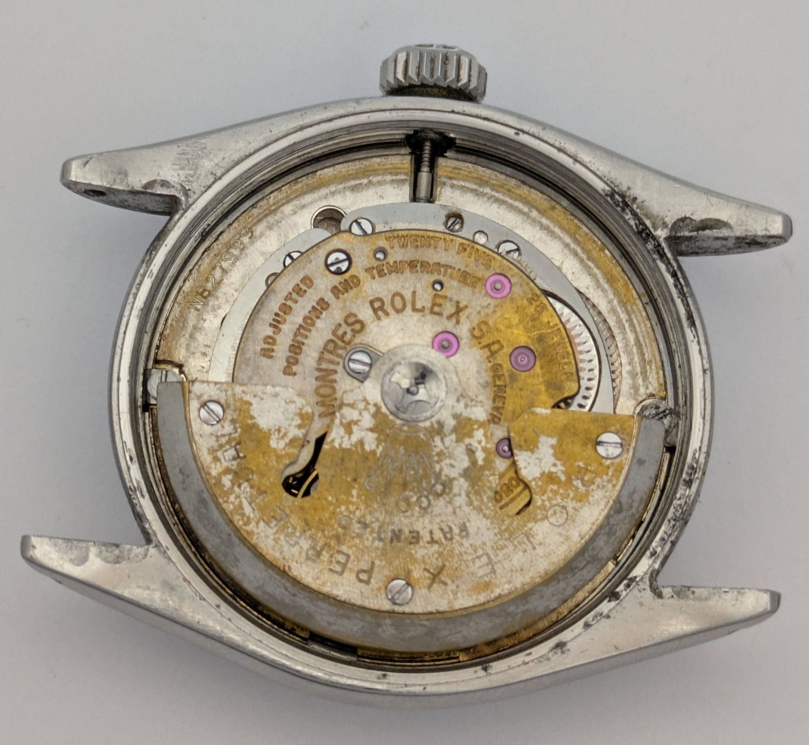 1955 Rolex Bubbleback 6284 SS Mens Automatic Running Wrist Watch w/ Big Crown Bracelet - 12