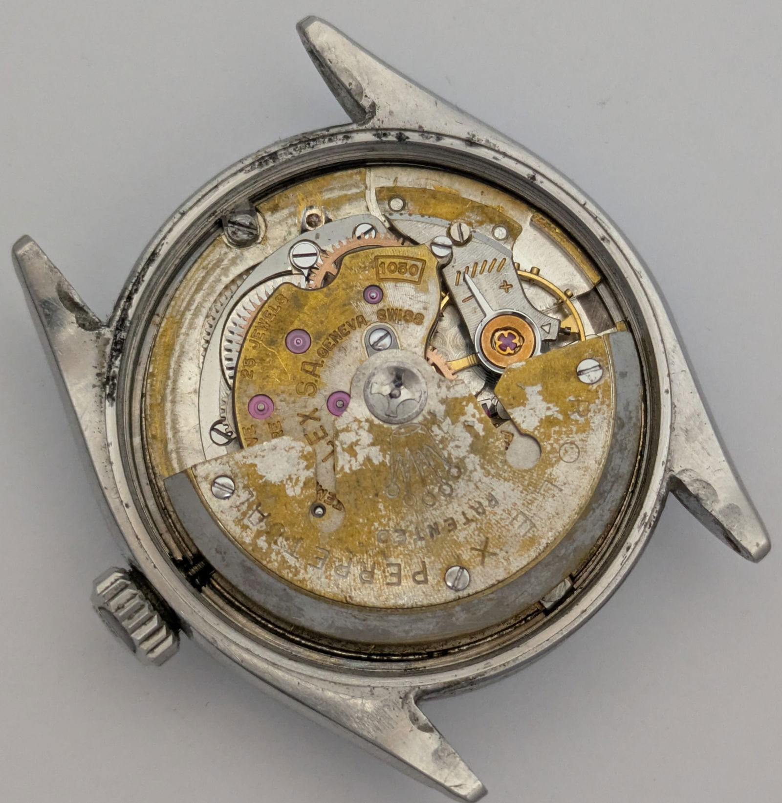 1955 Rolex Bubbleback 6284 SS Mens Automatic Running Wrist Watch w/ Big Crown Bracelet - 2