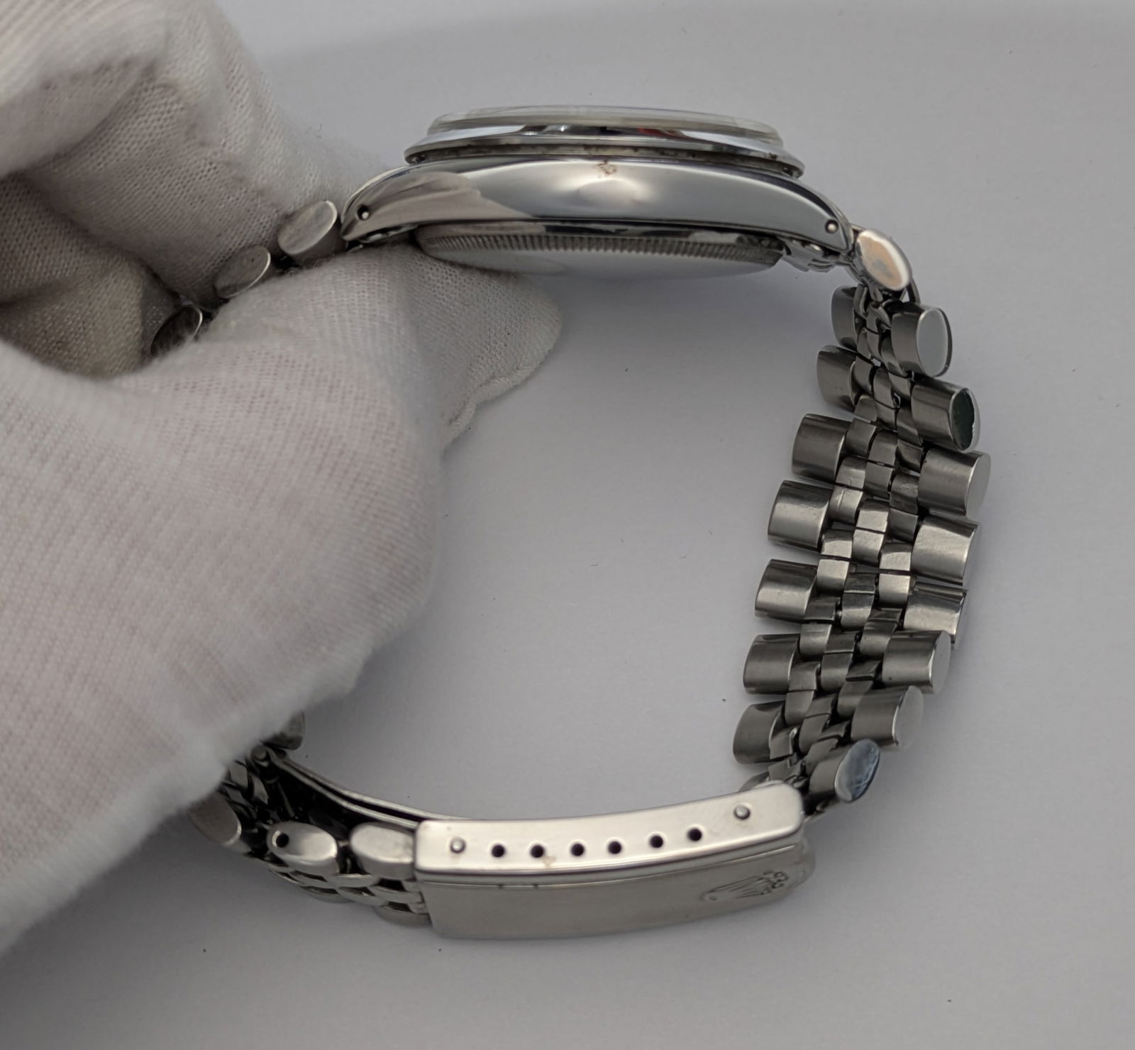 1955 Rolex Bubbleback 6284 SS Mens Automatic Running Wrist Watch w/ Big Crown Bracelet - 4