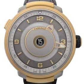 Fabergé Visionnaire DTZ 18K Gold Titanium 1693 GMT Date Automatic Wrist Watch Box Papers