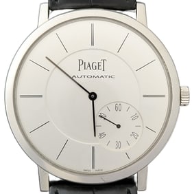 Piaget Altiplano 18K White Gold Automatic Massive Ultra Thin Mens Wrist Watch Box Papers