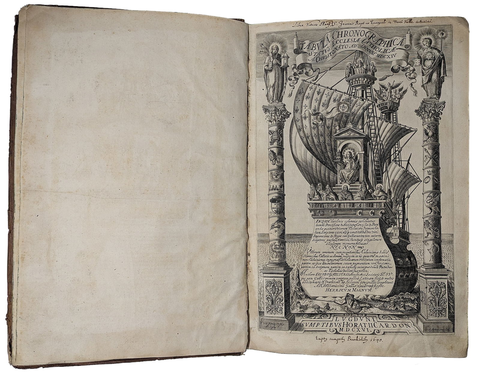 1648 Tabula Chronographica Catholic Ecclesiae Timeline Blessed by the Pope (1 of 14)