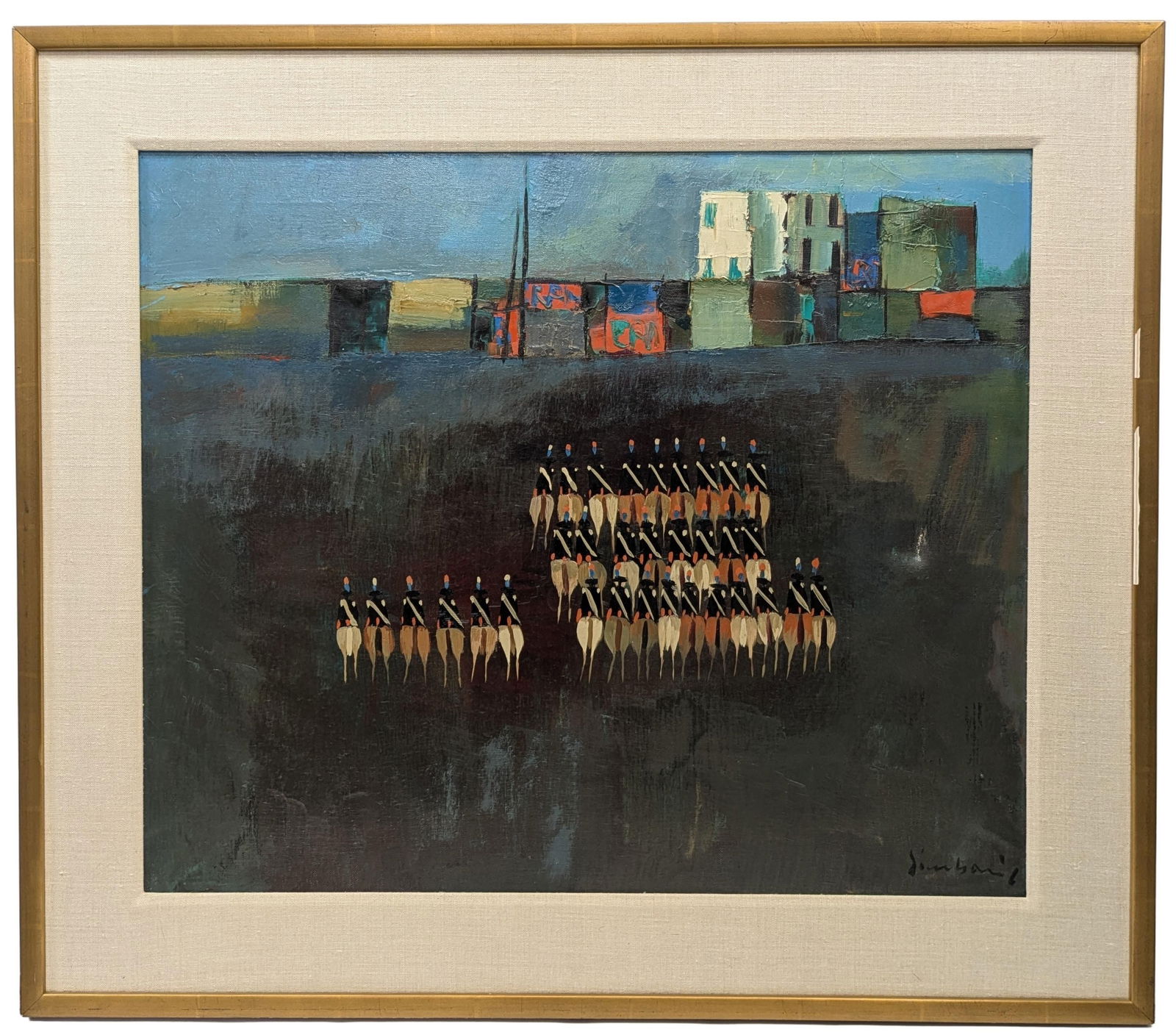 Nicola Simbari Italian Impressionist Mounted Procession Military Soliders Parade Grounds 25.75 x: Described By: Dillon CNX 0352 1013 Title: Nicola Simbari Italian Impressionist Mounted Procession Military Soliders Parade Grounds 25.75 x 21.75 Inch Oil on Canvas Painting Description: Nicol