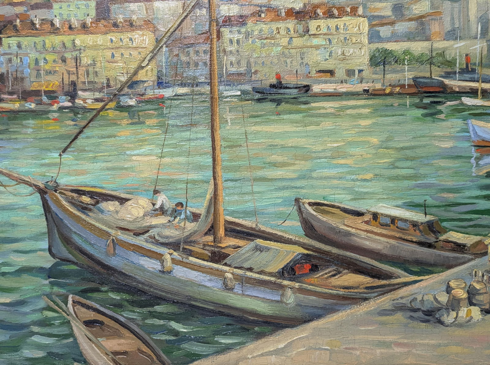 Marcel Dyf French Post Impressionist River Quay Boats Landscape Seascape Oil on Canvas Painting (1 of 6)